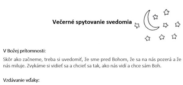 Vecerne Spytovanie Svedomia